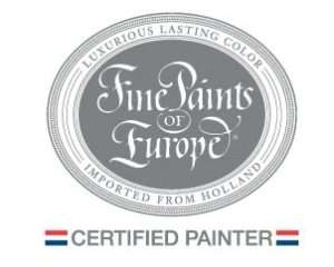 Fine Paints of Europe logo with Certified Painter badge.